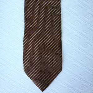 AMIR OF BEVERLY HILLS 100% SILK TIE brown gold